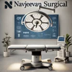 DALL·E 2025-02-06 23.40.44 - A high-quality promotional image showcasing an OT (Operating Theatre) light and surgical table from Navjeevan Surgical. The image features a modern LE